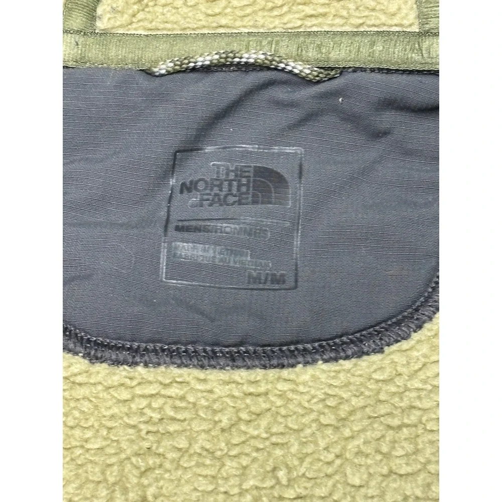 The North Face Mens M Grey‎ Khaki Sherpa Lined Full Zip Hoodie Jacket